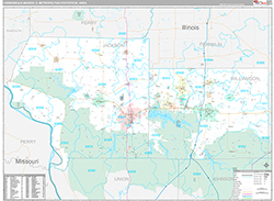 Carbondale-Marion Metro Area Wall Map Premium Style 2026